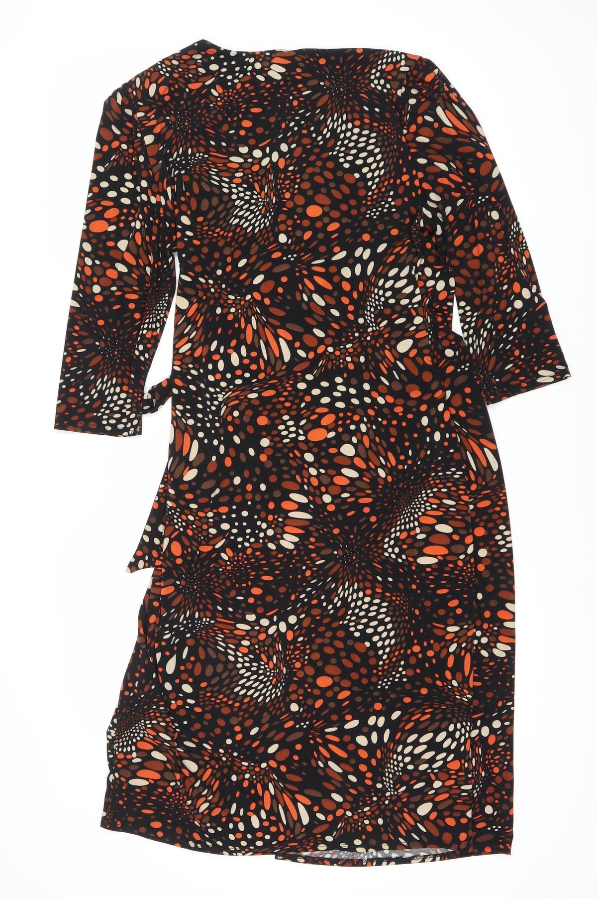 Per Una Women's Black Wrap Dress Size 14 Geometric