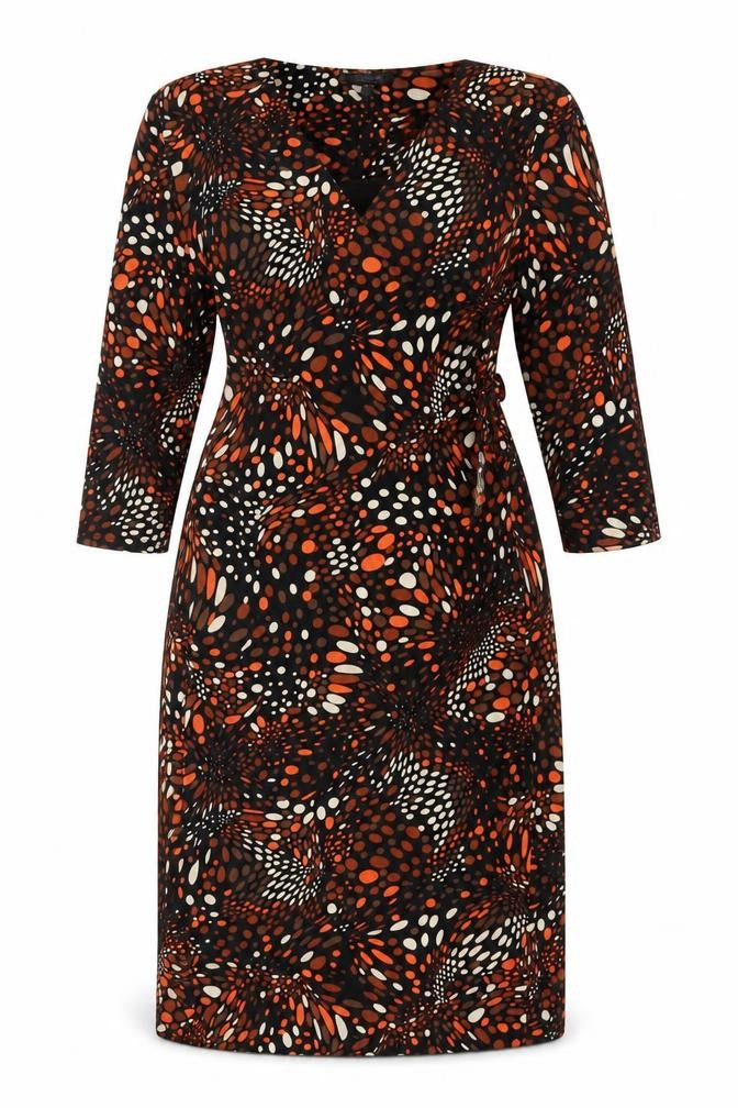 Per Una Women's Black Wrap Dress Size 14 Geometric