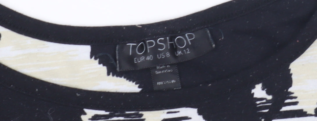 Topshop Women's Black Sheath Dress Size 12