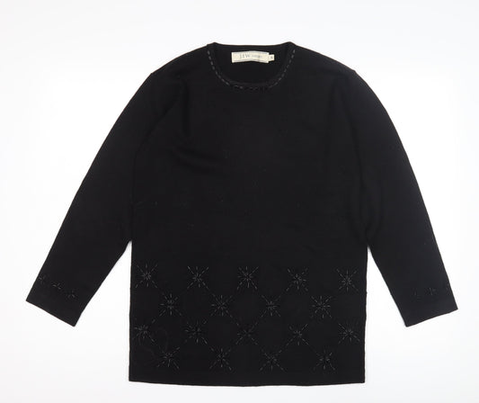 JFW Classics Women's Black Wool Pullover, Size S