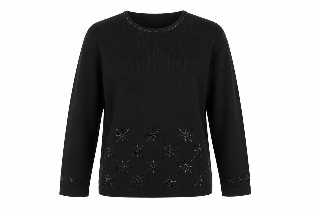 JFW Classics Women's Black Wool Pullover, Size S