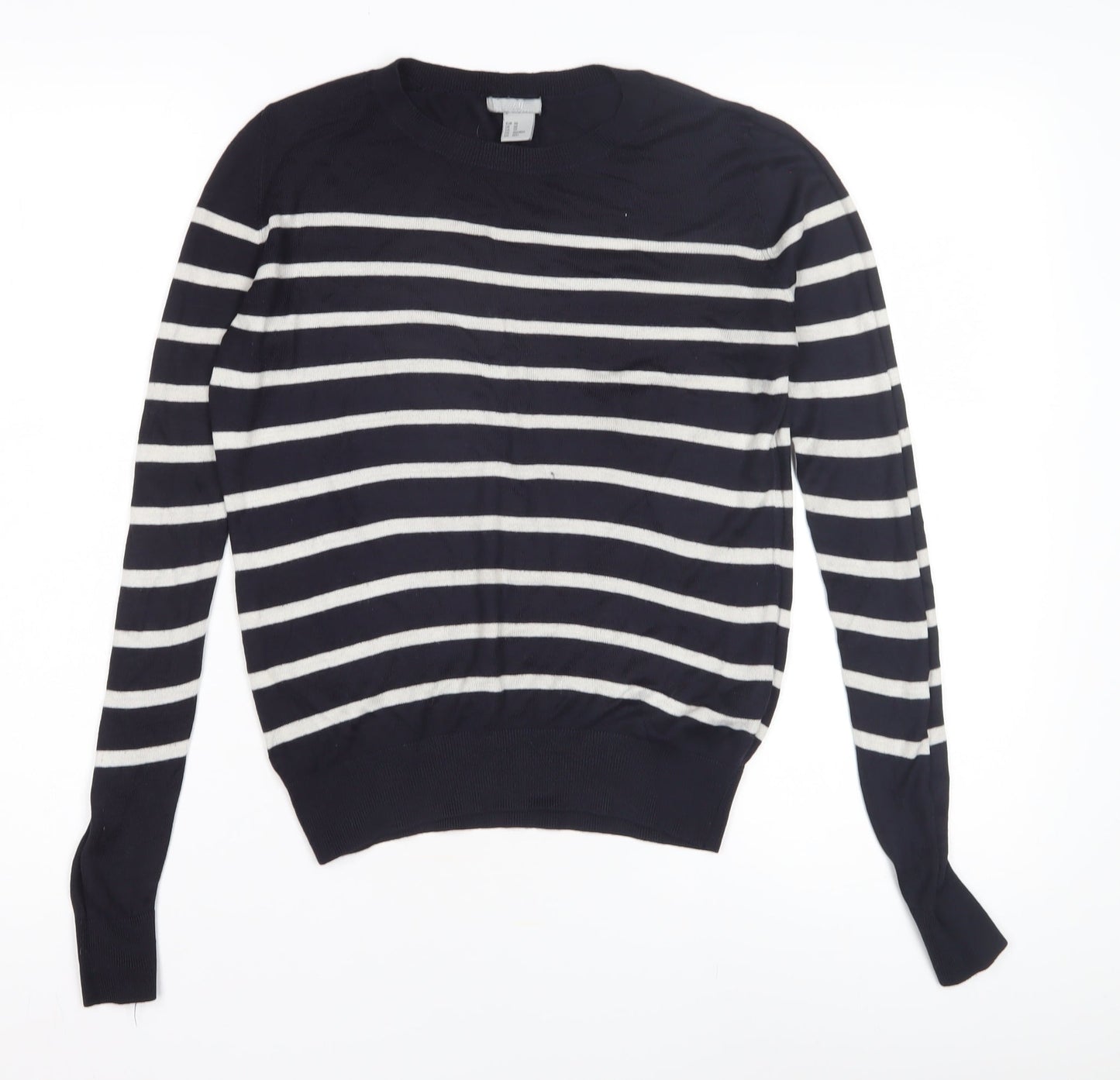 H&M Women's Black Striped Pullover Jumper XS
