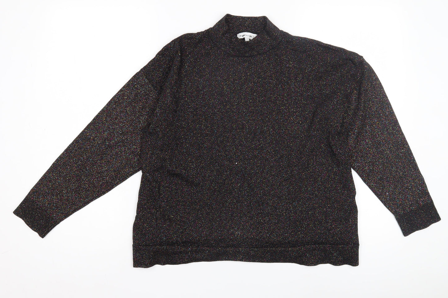 Warehouse Women's Black Mock Neck Jumper Size 12