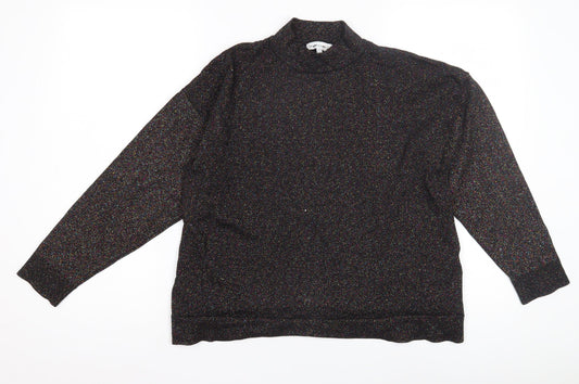 Warehouse Women's Black Mock Neck Jumper Size 12