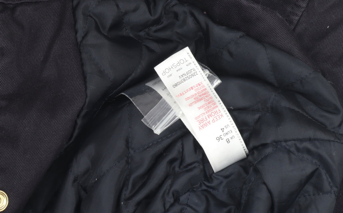 Topshop Women’s Black Parka Jacket Size 8