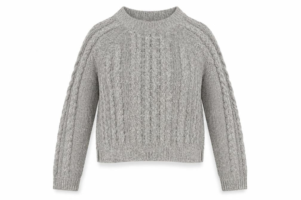 H&M Women's Grey Cable-Knit Pullover Jumper, Size S
