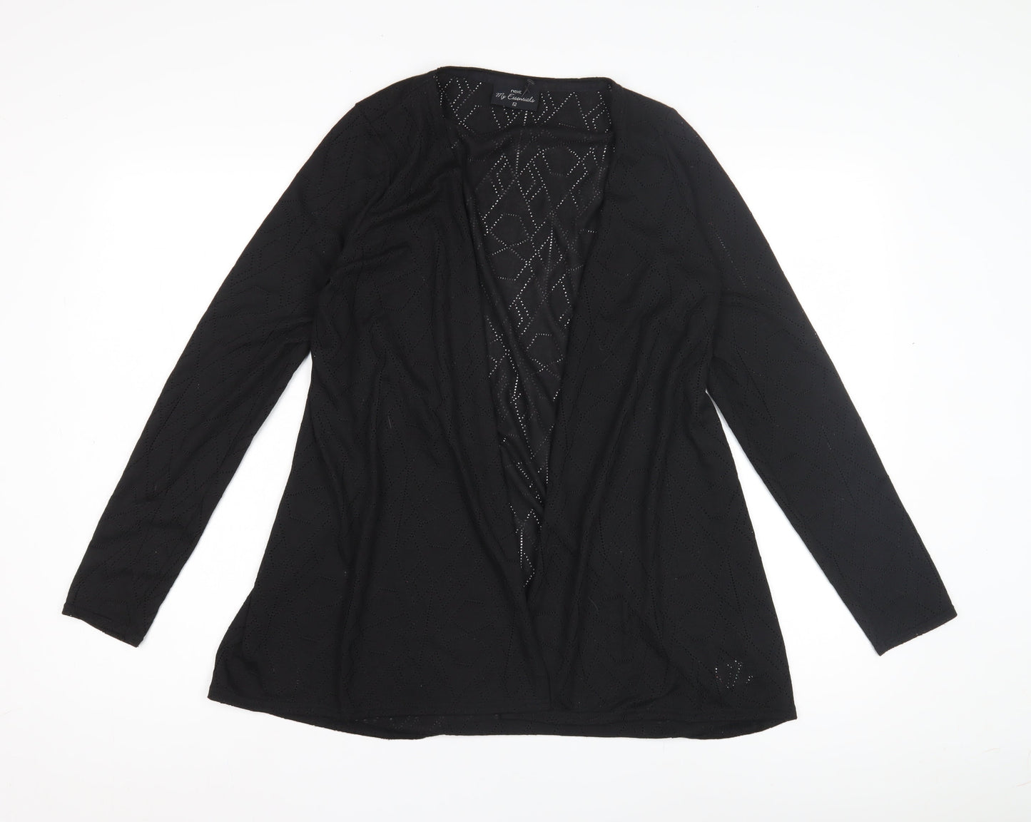 Next Women's Black Open Front Cardigan Regular Size 12