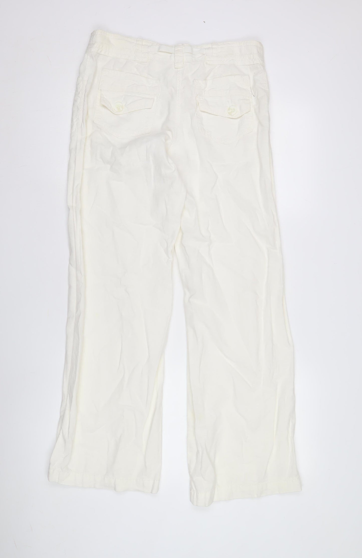 Next Women's Ivory Cargo Trousers, Size 42-43