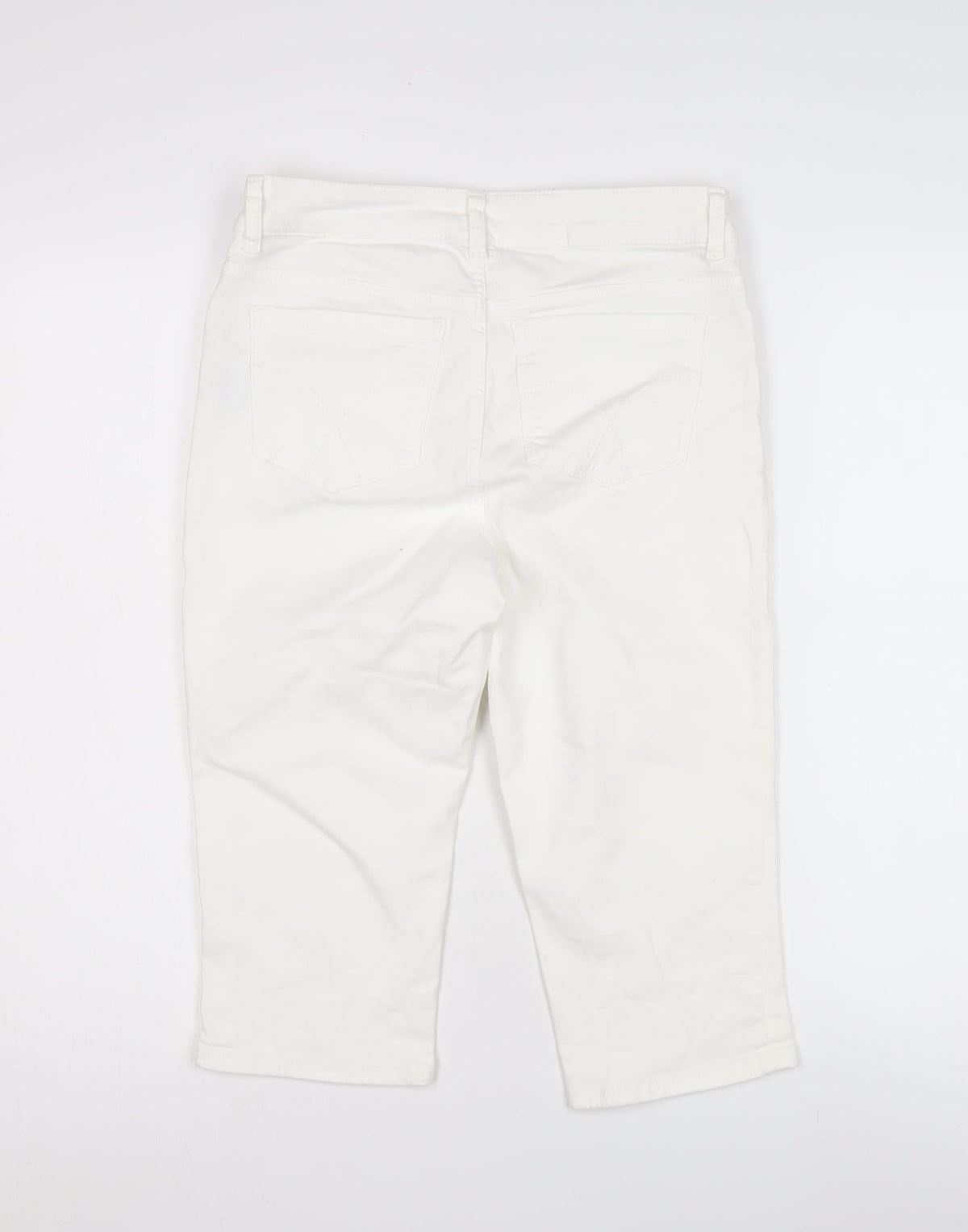 Women's White Cropped Trousers Size 10