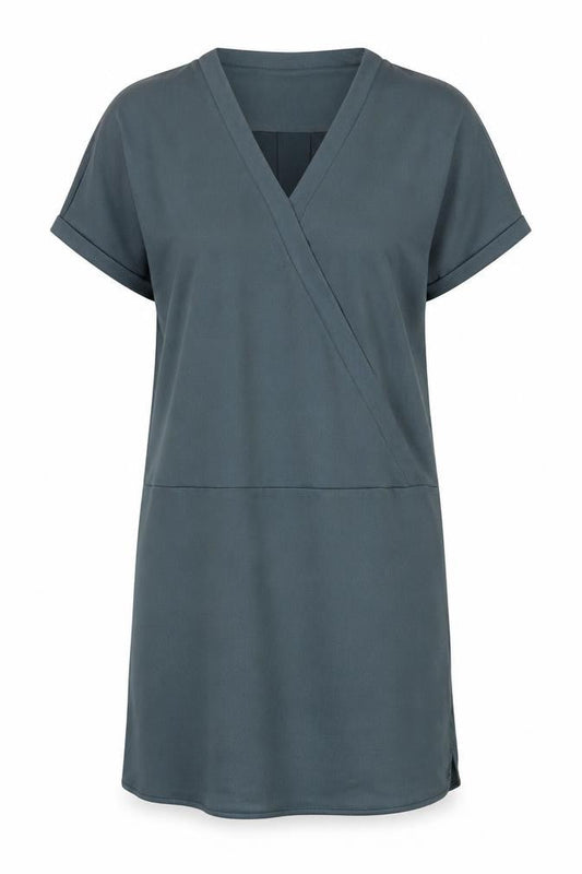 Moss Copenhagen Blue V-Neck Women's Dress, Size M