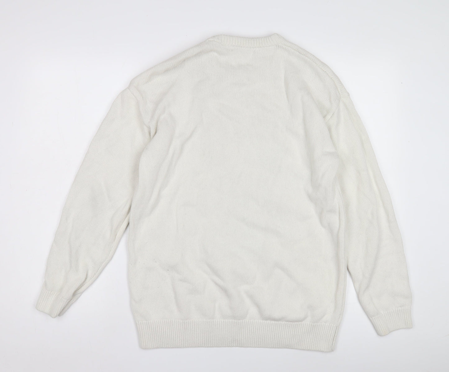 Zara Women's White Cotton Pullover Jumper Size 12