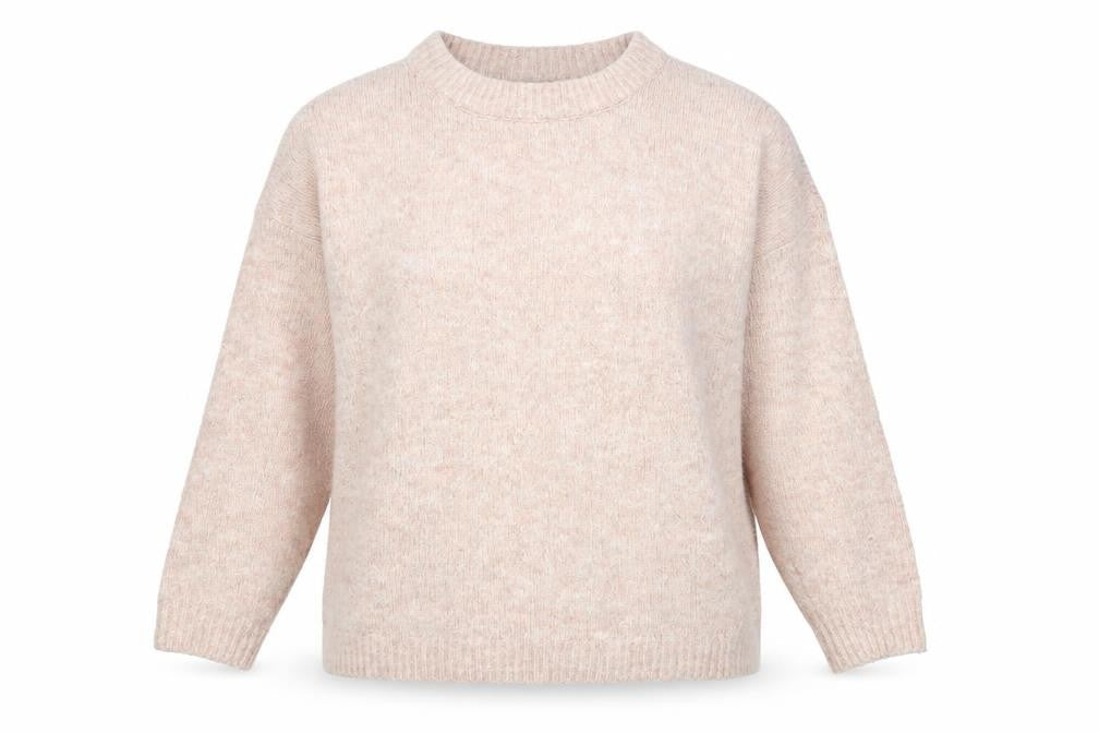 ONLY Women's Pink Knit Pullover Jumper, Size L, Crew Neck
