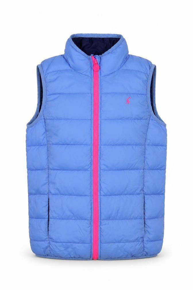 Joules Women's Blue Puffer Waistcoat, Size 112cm