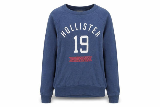 Hollister Blue Unisex XS T-Shirt with Long Raglan Sleeves