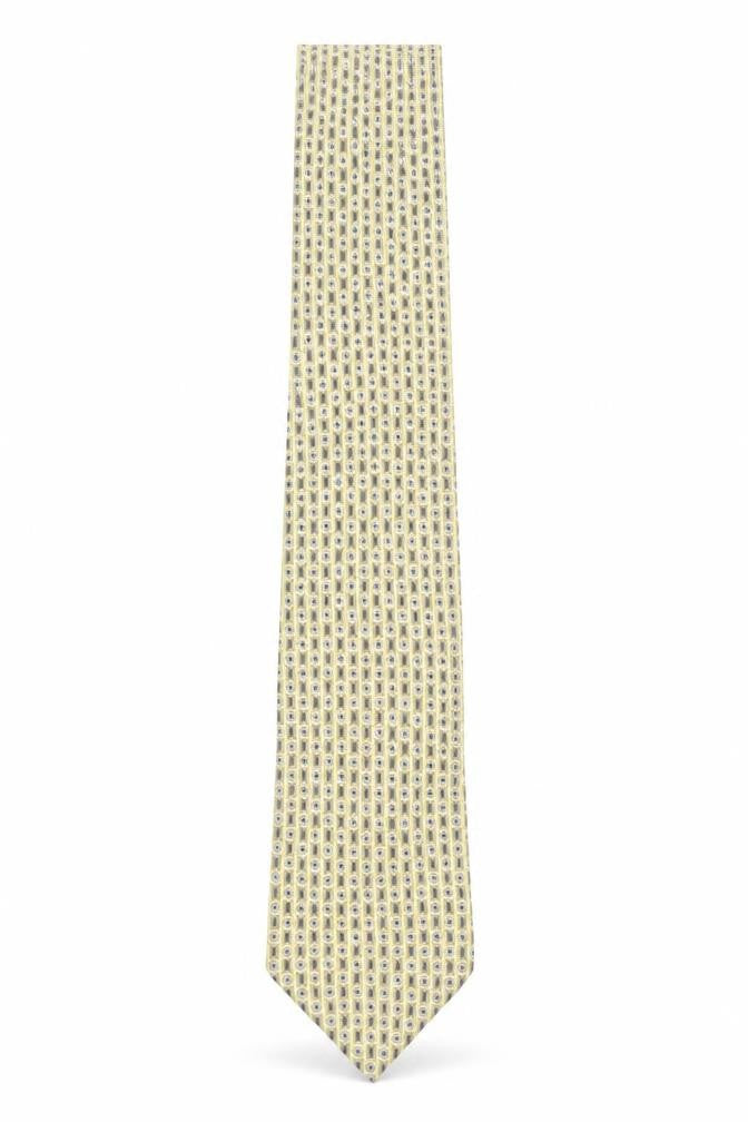 Angelo Bosani Men’s Yellow Silk Geometric Tie