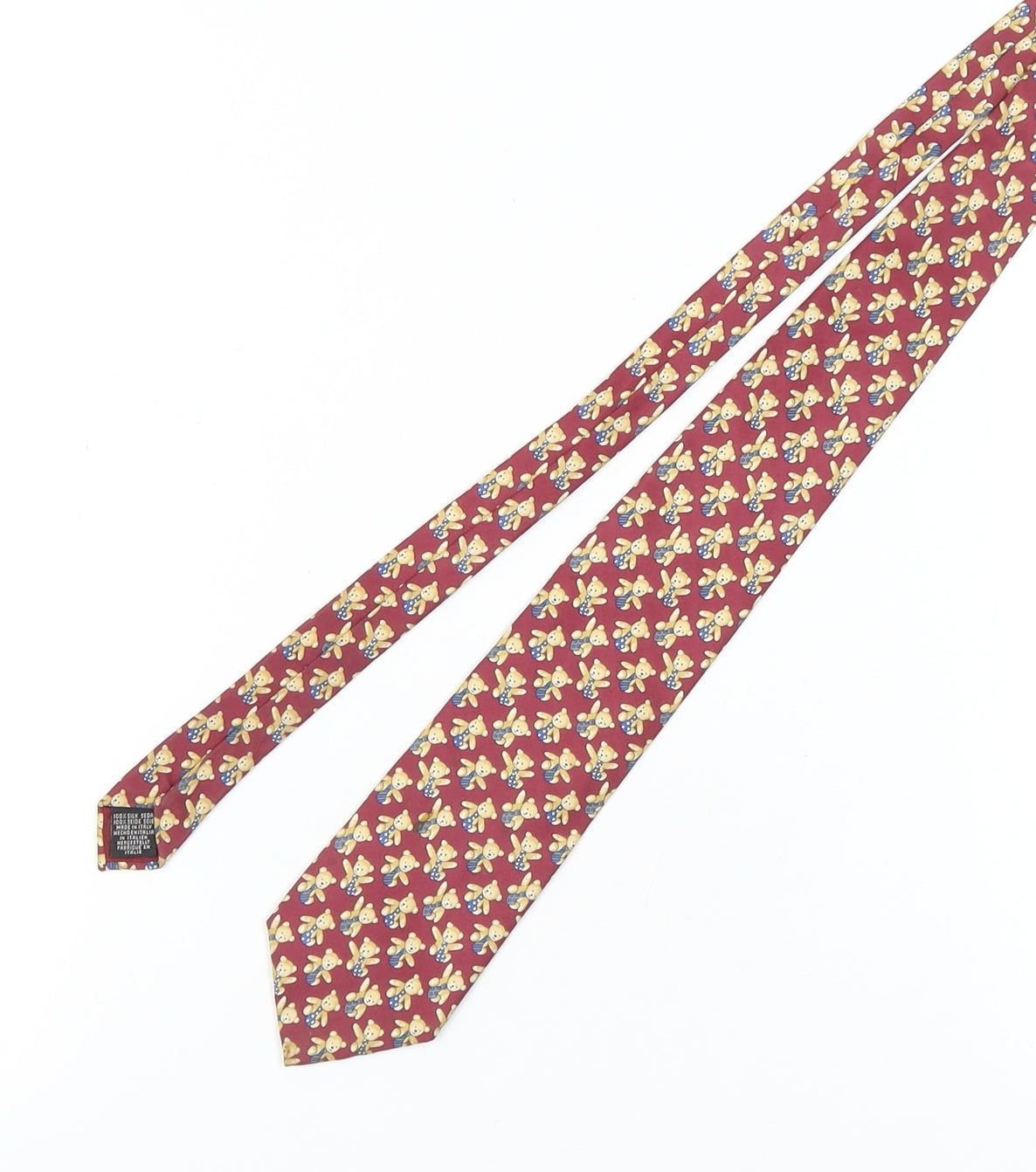 Beaufort Men's Red Teddy Bear Silk Tie