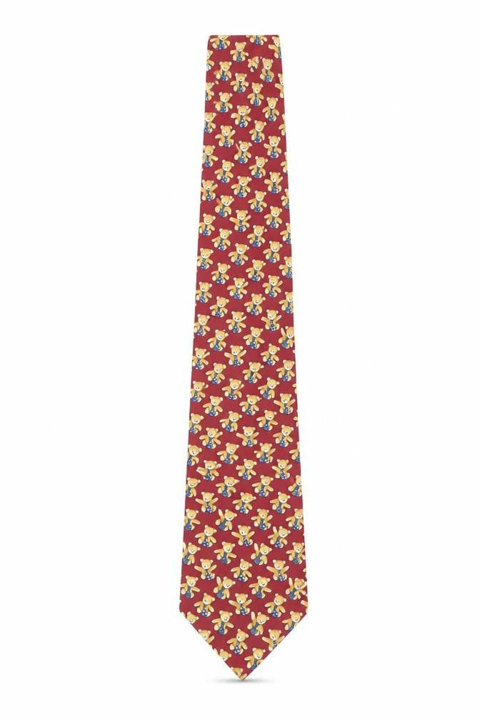 Beaufort Men's Red Teddy Bear Silk Tie
