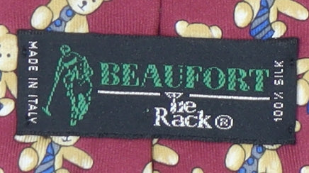 Beaufort Men's Red Teddy Bear Silk Tie