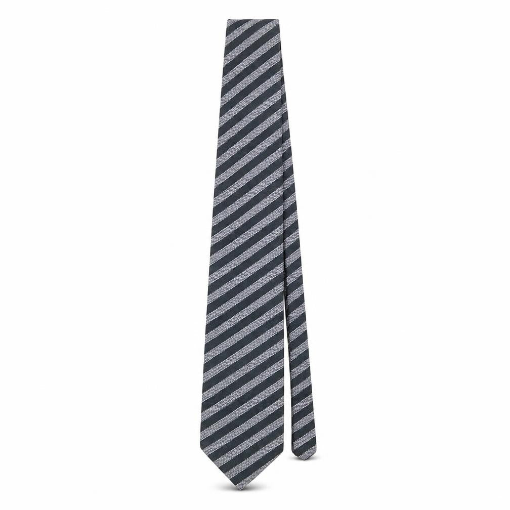 Carducci Men's Black Silk Striped Designer Handmade Tie