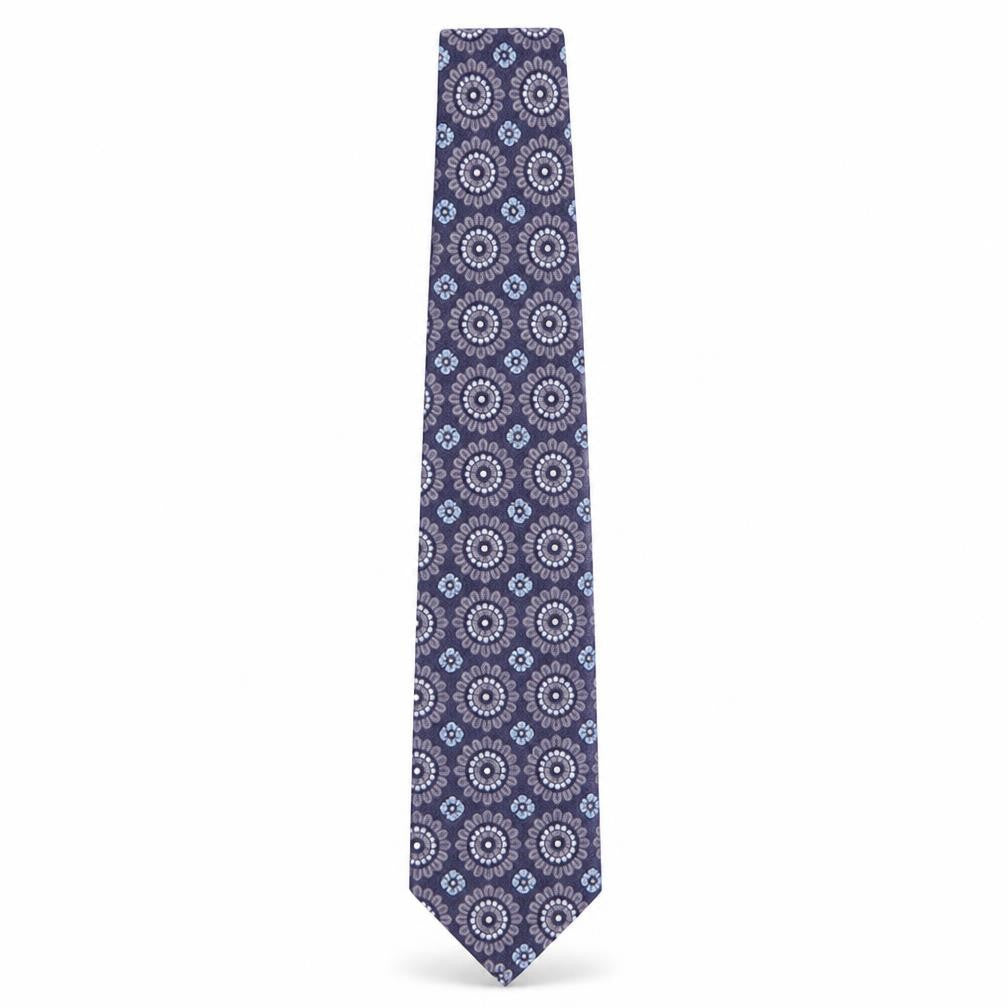 Racing Green Blue Silk Floral Men's Tie