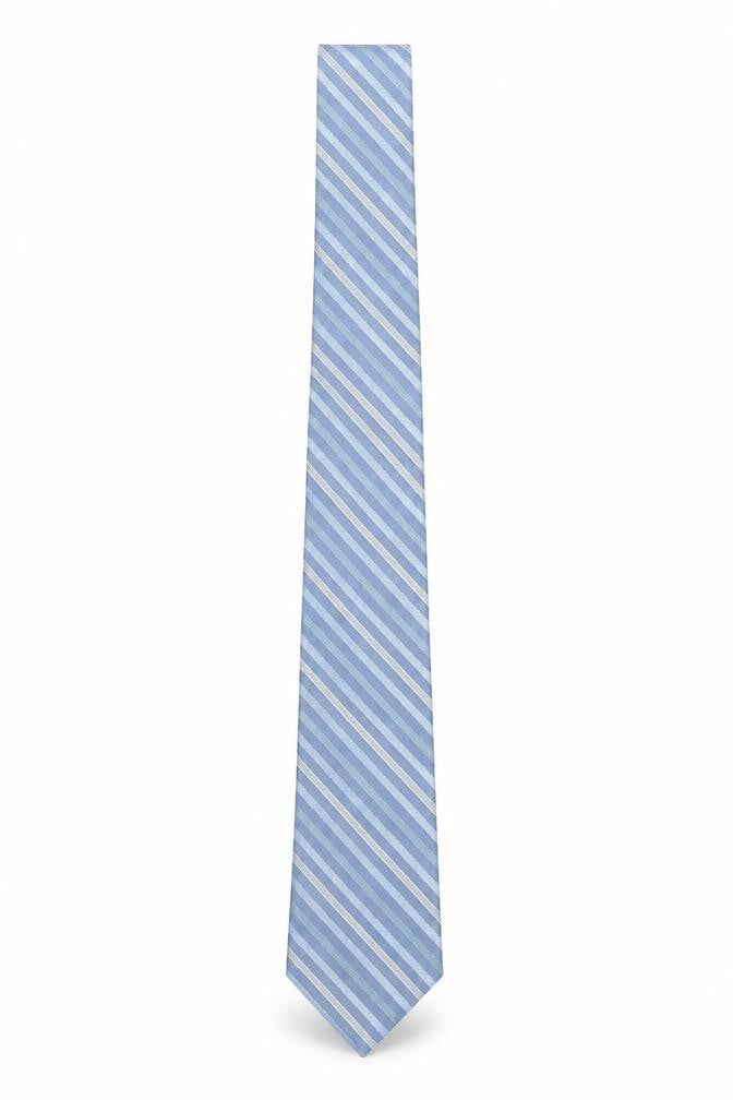 DKNY Men's Blue Silk Striped Slim Tie, One Size