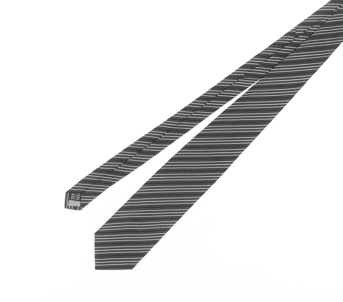 Bäumler Men's Black Striped Silk Tie One Size