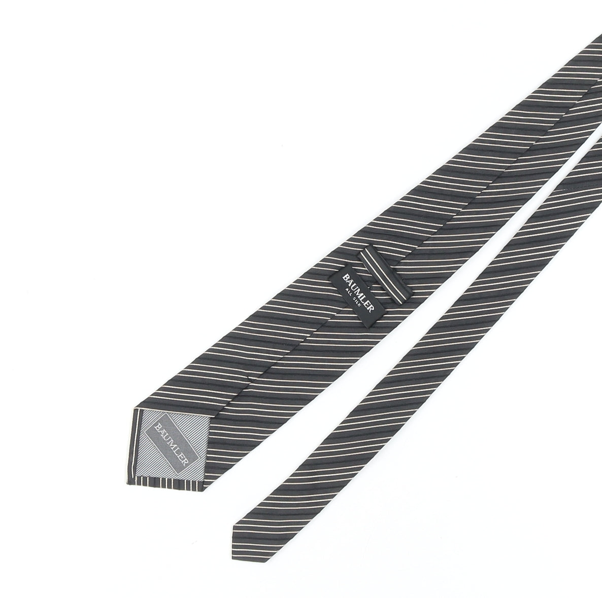Bäumler Men's Black Striped Silk Tie One Size