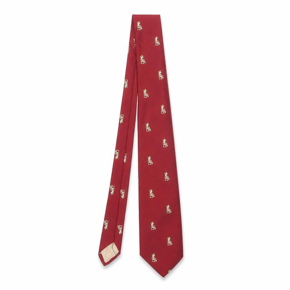 M Lewin & Sons Men's Red Silk Animal Pattern Tie