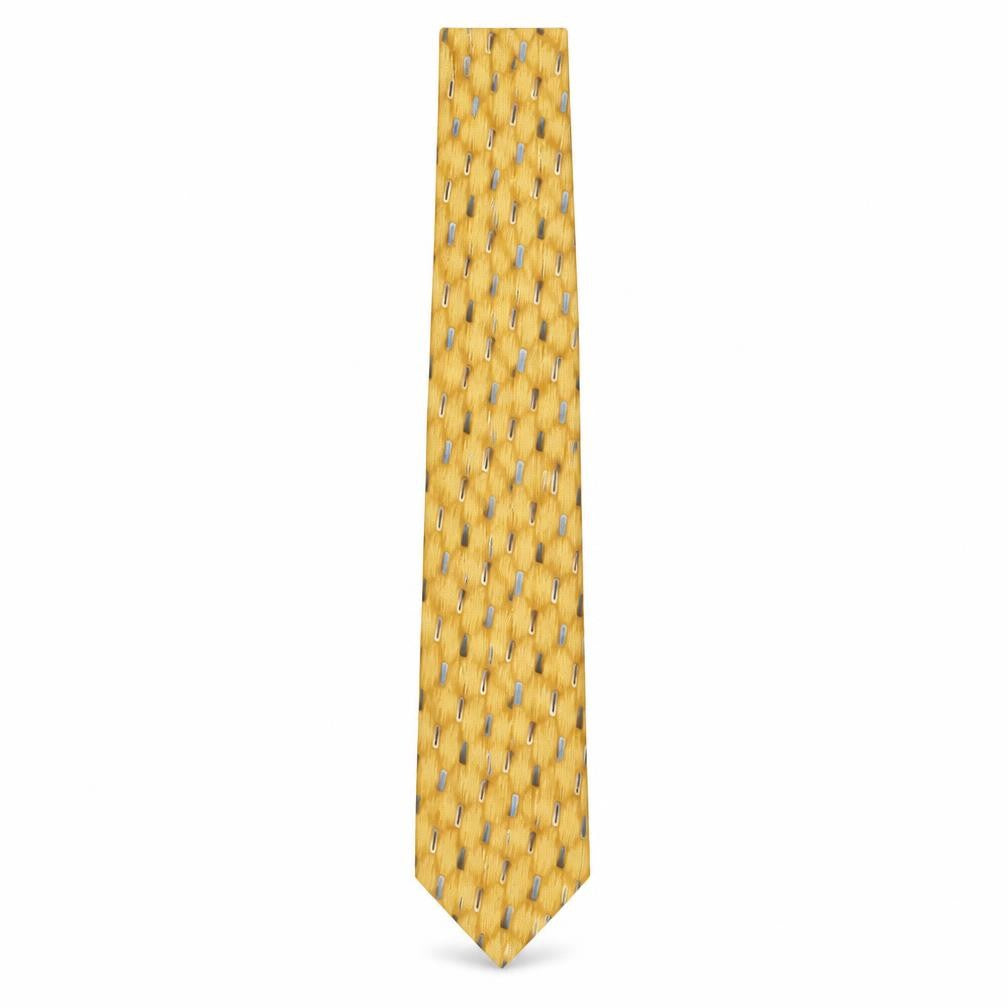 Jonelle Men's Yellow Geometric Silk Tie