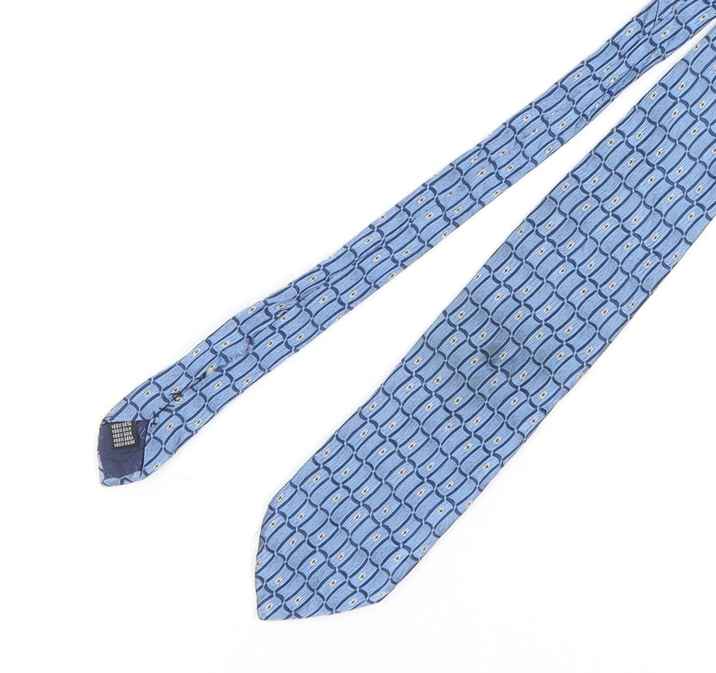 Bäumler Men's Blue Silk Geometric Tie