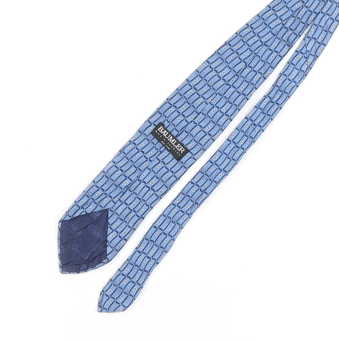 Bäumler Men's Blue Silk Geometric Tie