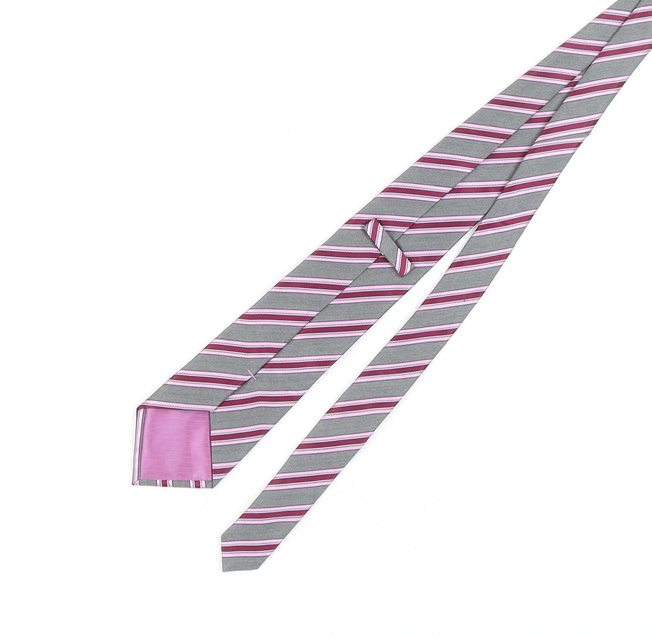 Marks & Spencer Men's Pink Striped Silk Tie One Size
