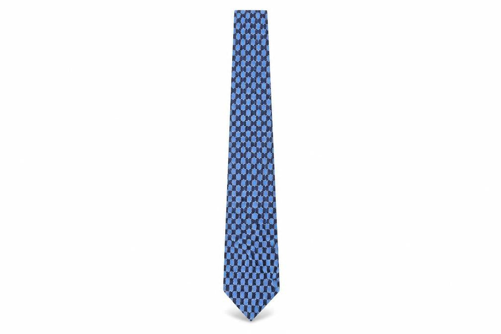 Pierre Cardin Blue Silk Plaid Tie for Men