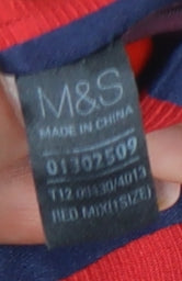 Marks & Spencer Men's Red Striped Tie - One Size