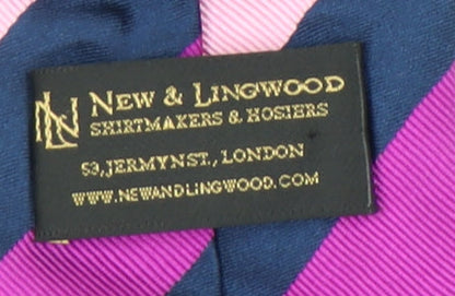New & Lingwood Men's Pink Striped Silk Tie