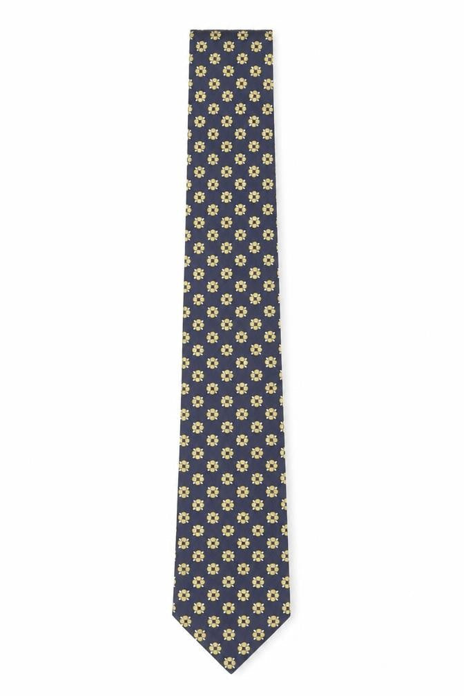 Boggi Milano Men's Blue Floral Silk Tie One Size