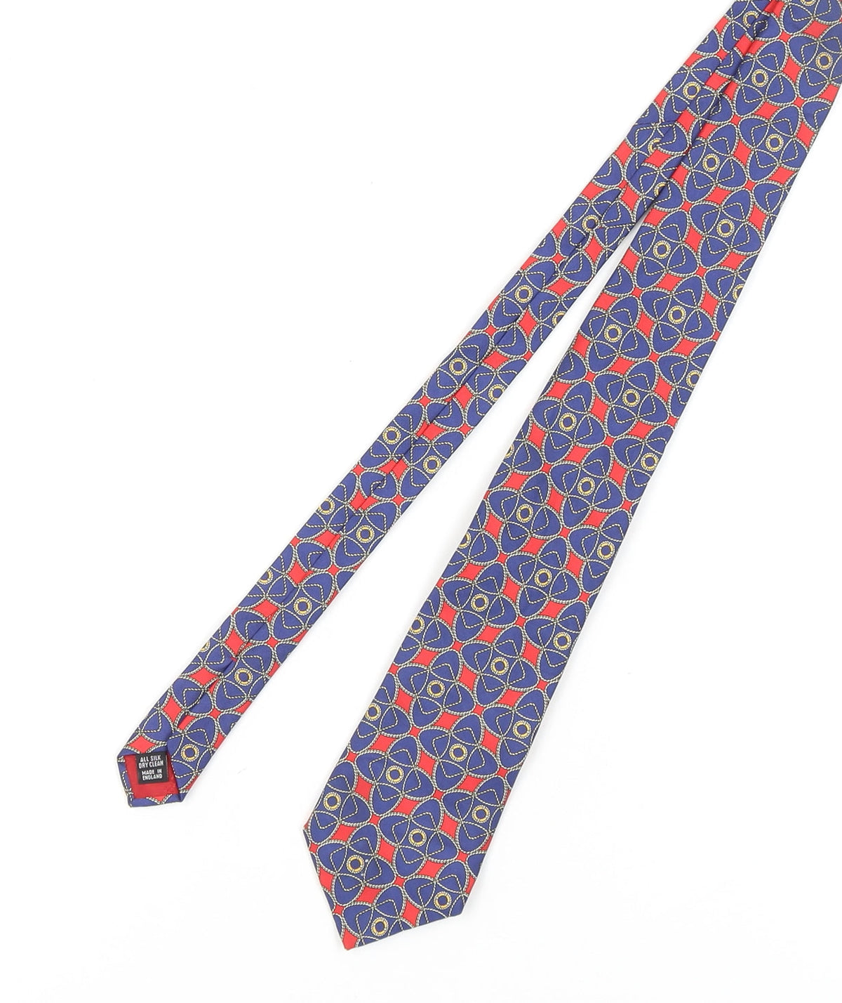 Aquascutum Blue Red Geometric Silk Men's Tie