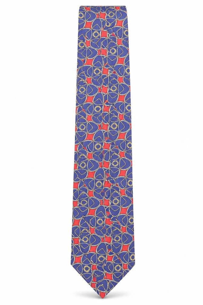 Aquascutum Blue Red Geometric Silk Men's Tie