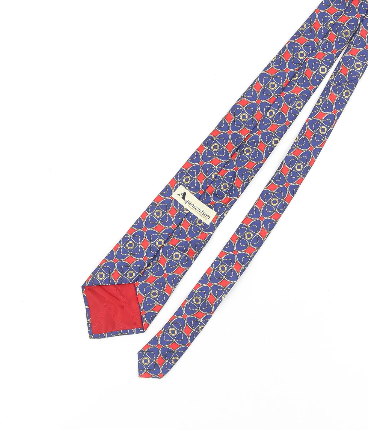 Aquascutum Blue Red Geometric Silk Men's Tie
