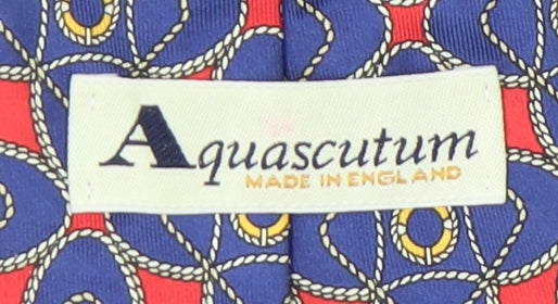 Aquascutum Blue Red Geometric Silk Men's Tie