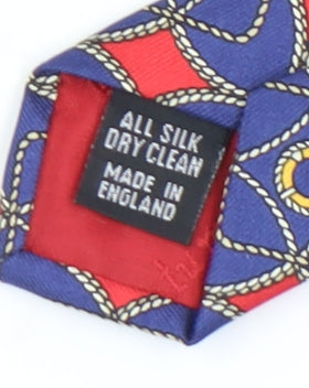 Aquascutum Blue Red Geometric Silk Men's Tie