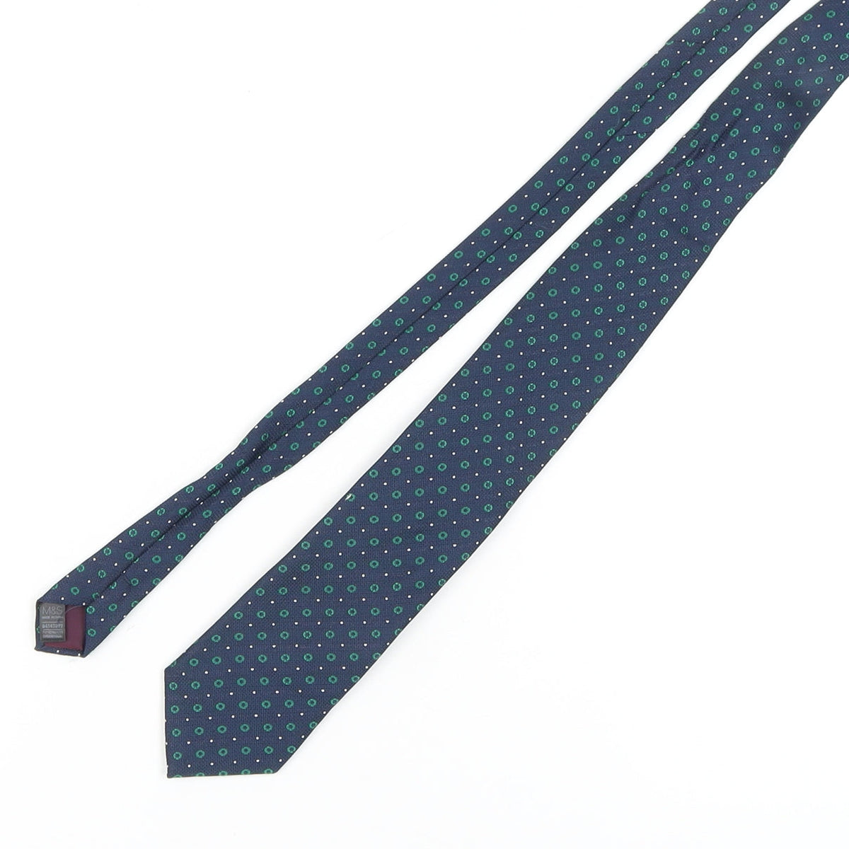 Marks & Spencer Men's Blue Silk Polka Dot Tie One Size