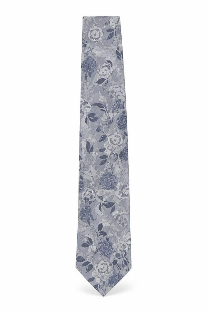 Marks & Spencer Grey Floral Silk Men's Tie