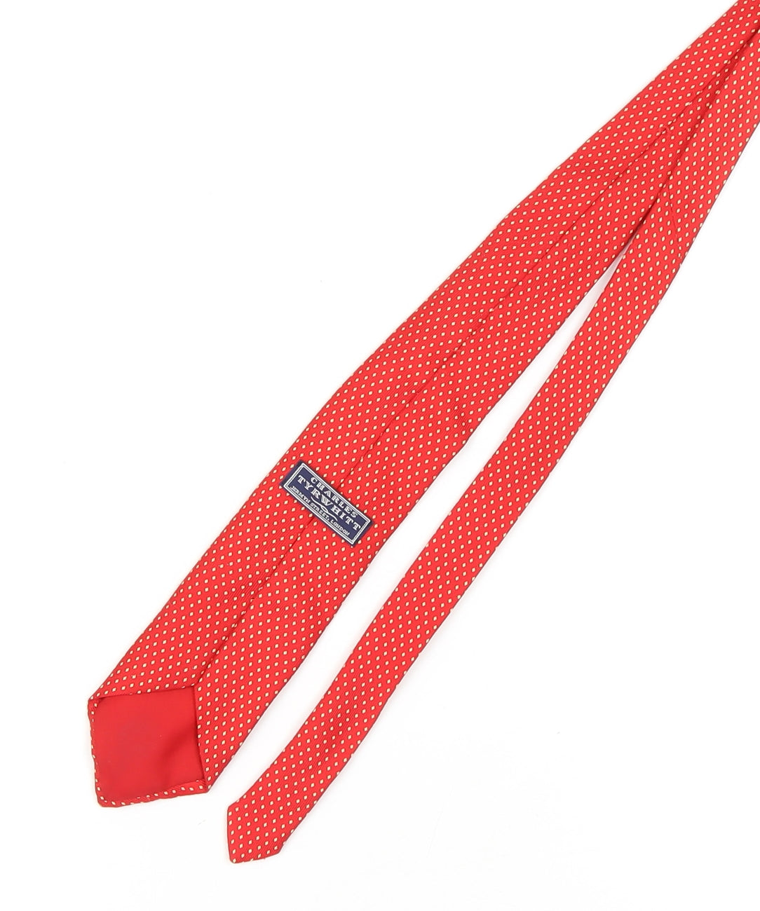 Charles Tyrwhitt Red Silk Polka Dot Slim Men's Tie