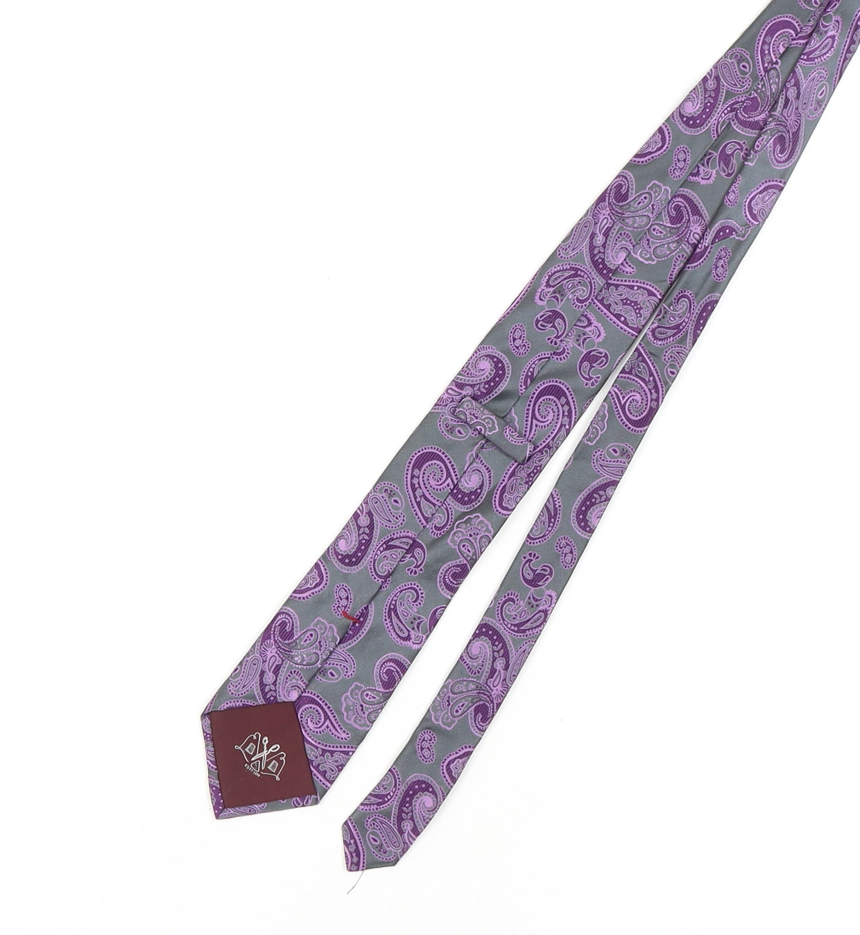 Marks & Spencer Purple Paisley Silk Tie for Men