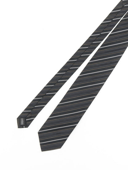 Michaelis Men's Black Striped Silk Tie