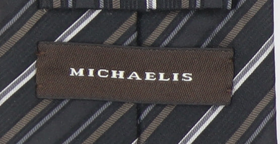 Michaelis Men's Black Striped Silk Tie