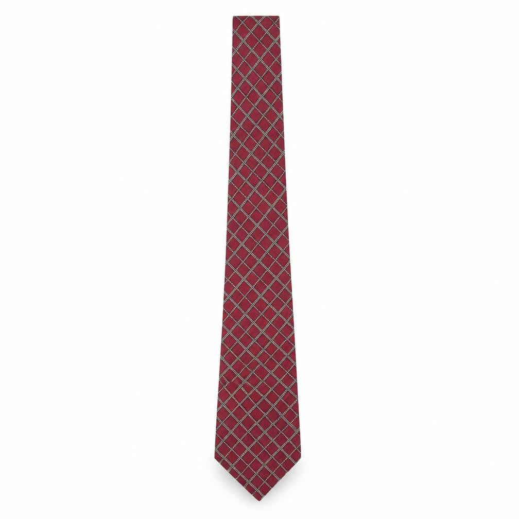 Trotter & Deane Men's Red Silk Plaid Check Tie