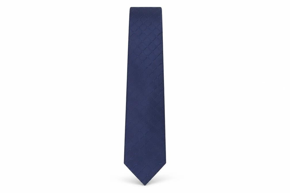HISDERN Men's Blue Geometric Slim Tie One Size
