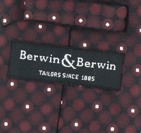 Berwin & Berwin Men's Red Polka Dot Silk Tie